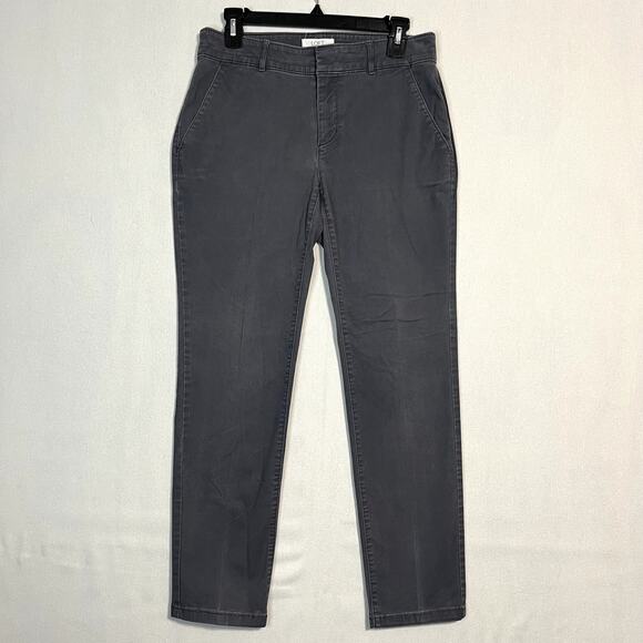LOFT Modern Straight Ankle Pants Gray Petite - Size 4 - Picture 2 of 7
